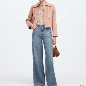 NWT Madewell Billings Wash Medium Curvy Super Wide Leg Jeans Airy Denim
